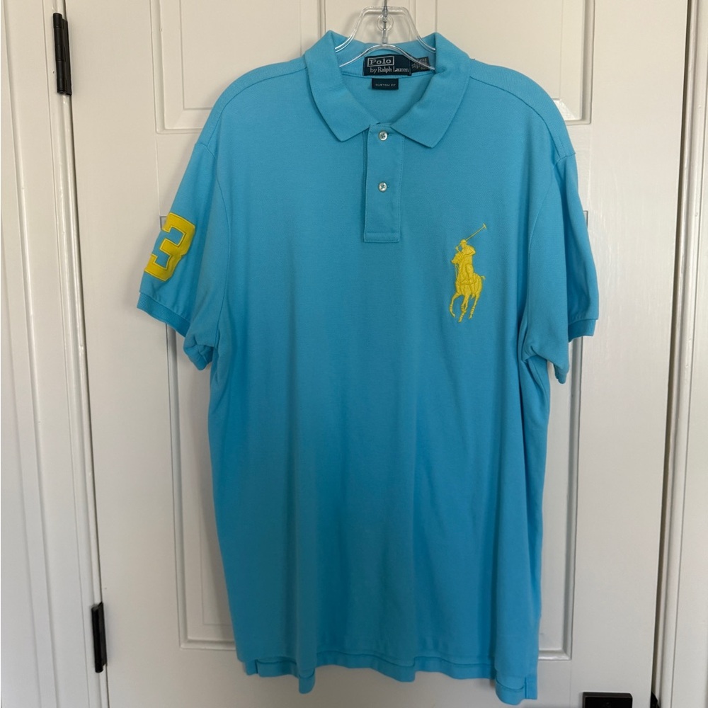 Polo Ralph Lauren big pony Polo mens size XL, aqua blue